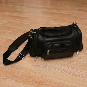Ambico Black Leather Camera Bag
